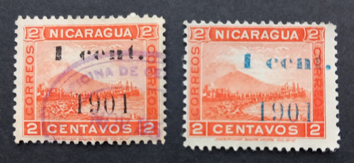 Nicaragua 1901 cent auf - 1, cent.