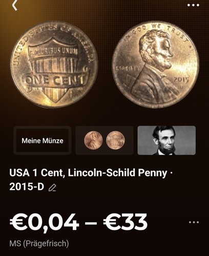 Usa cent lincoln schild - 1, lincoln-schild