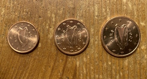 Euro cent irland 3münzen 2002 - cent,